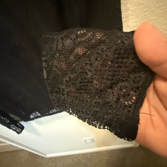 Grace Karin Black Lace Sheer Long Sleeve Blouse size XL - Picture 5 of 6